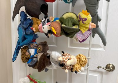 IMG_8345 Fort Myers Florida Door organizer with puppets used during play therapy sessions